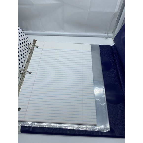 Mead Trapper Keeper 3 Ring Portfolio Notebook Blue Designer Hook Loop Closer - Picture 6 of 9